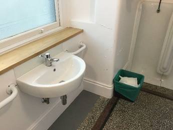 A photograph of the sink next to the ground floor toilet at Burlington House